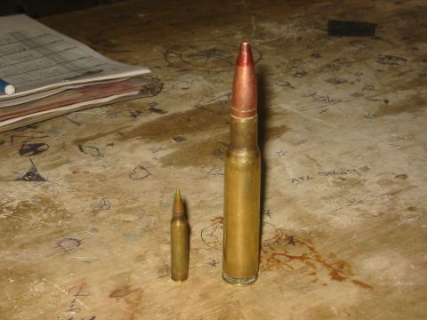 1986 Ford Bronco - 5.56mm on the left, .50cal on the right.
