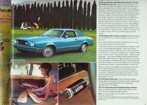 1978 Ford Mustang II - The 1978 Ford Mustang II Ghia coupe, shown in Light Aqua Metallic, offers a blend of sportiness and luxury.