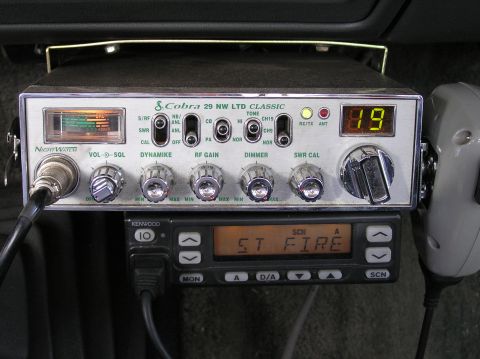 1992 Ford F-150 - CB with Kenwood Fire Department Radio/Scanner mounted underneath
