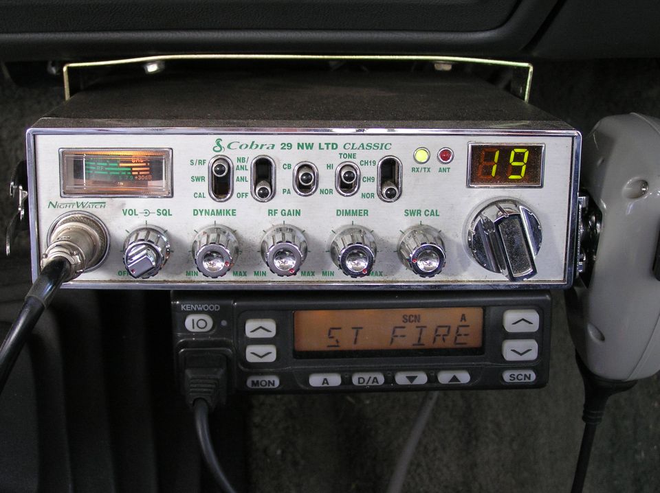 CB with Kenwood Fire Department Radio/Scanner mounted underneath