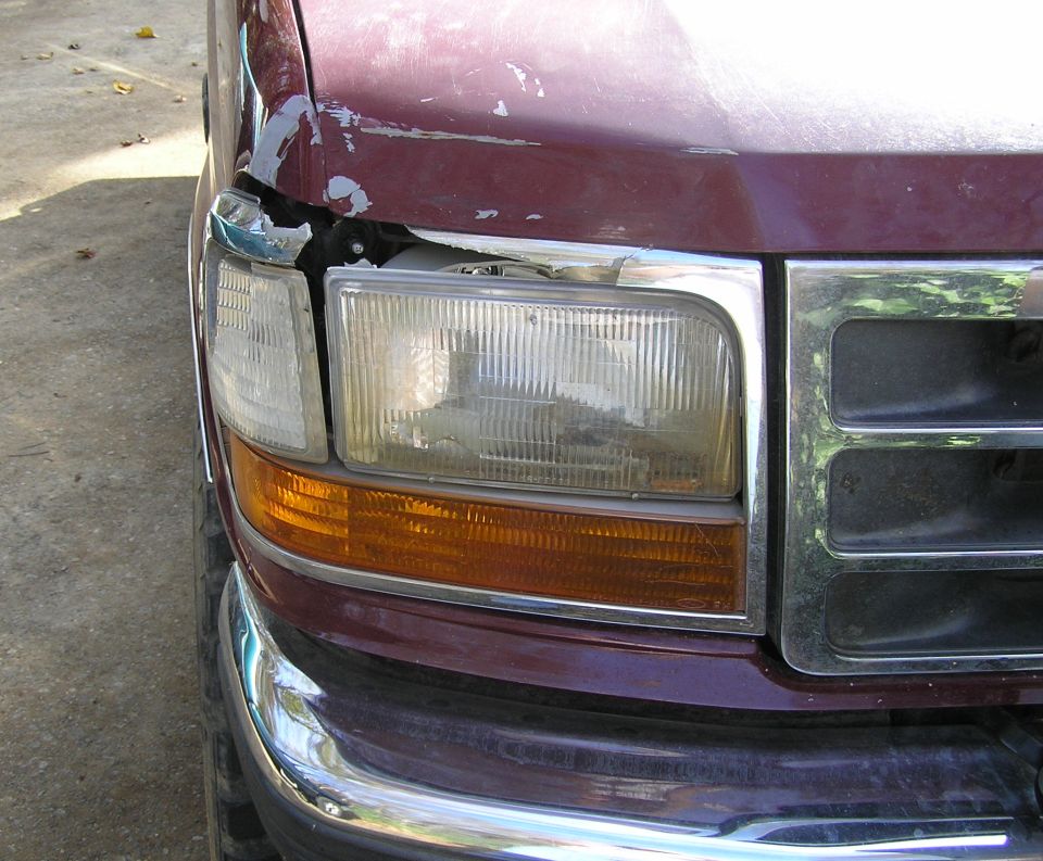 Hit a mailbox on a 1 inch thick steel pole cemented in the ground doing about 35. The mailbox is still there.