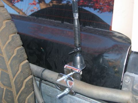 1990 Ford Bronco - Here is a closeup of the mount. Both are made by firestick. Its a spring and tilt base, so if i need to go in a parking garage or what not,…