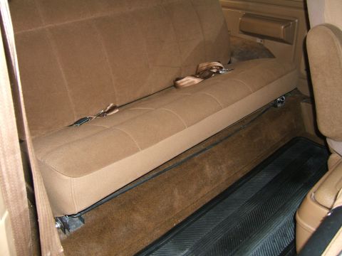 1988 Ford Bronco - Interior view of the rear bench seat in a 1988 Ford Bronco.