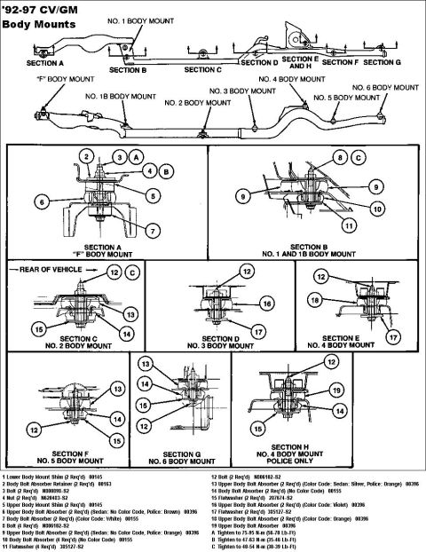 1994 Ford Crown Victoria - Body Mounts 97
