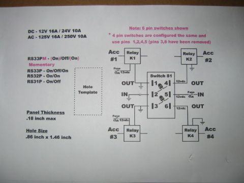 1992 Ford Bronco - This diagram illustrates the wiring for four accessory circuits, each controlled by a relay and protected by a fuse.