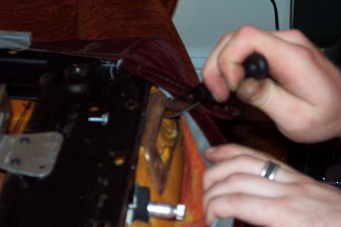 1985 Ford LTD Crown Victoria - Installing the bracket for the seat mount controll