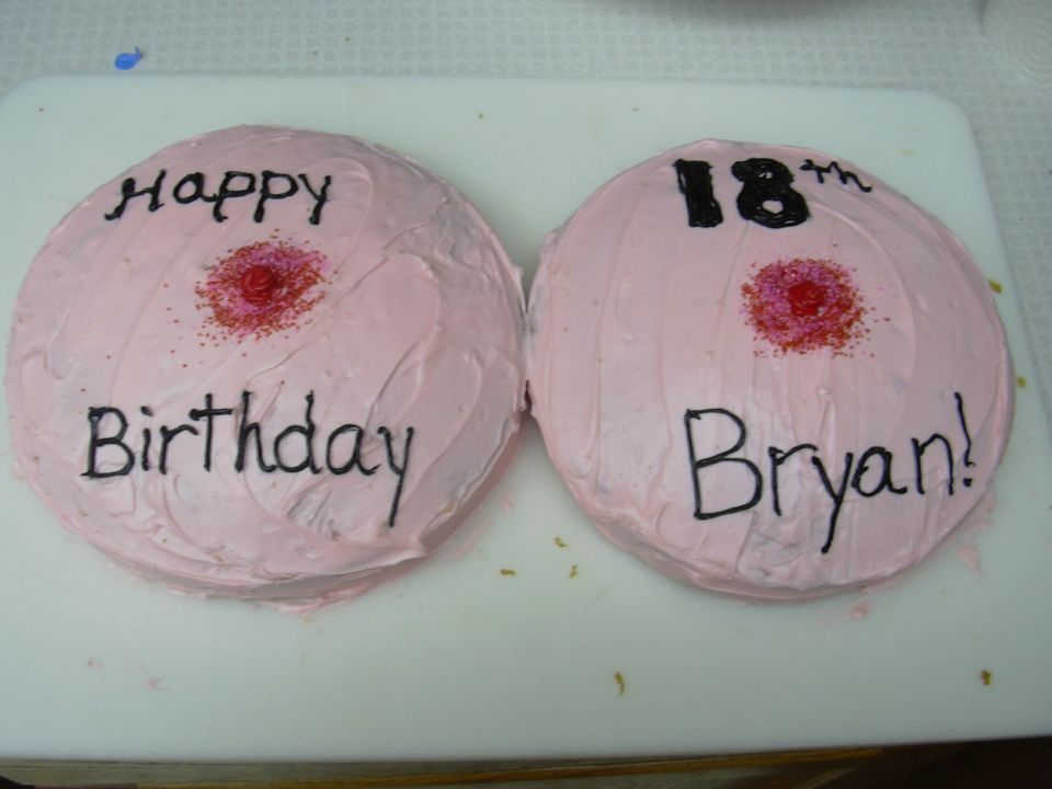 Bryan's birthday boob cake