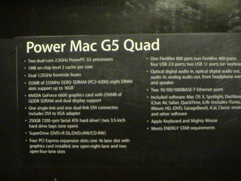 1997 Ford Probe - This document details the specifications of a Power Mac G5 Quad computer, not a 1997 Ford Probe.