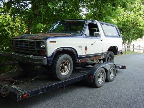1985 Ford Bronco - At the shop. $117 lighter in the wallet.