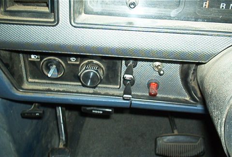 1986 Ford Bronco - The red switch activates power to my push button switch which activates the starter cylinoid which starts the winch.
