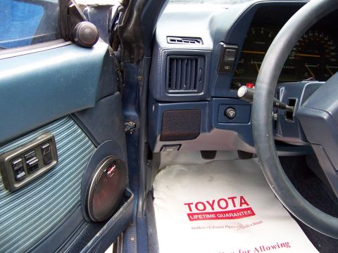 1984 Toyota Celica - tweeter on the door mirror trim panel and 6 1/2" mid in the door