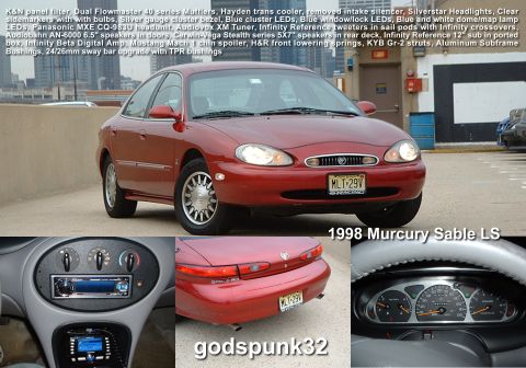 1993 Ford Taurus - This 1998 Mercury Sable LS is shown from the front, with interior and rear views also visible.