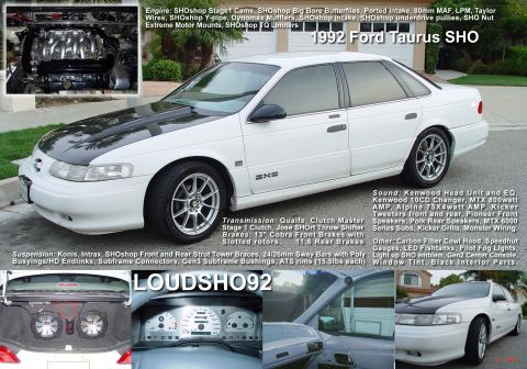 1993 Ford Taurus - Modified 1992 Ford Taurus SHO with extensive aftermarket parts listed in the image details.