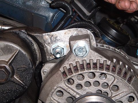1994 Ford Thunderbird - here is the extension piece that must be added to the bracket so the later model alt will bolt up to the early model mount.