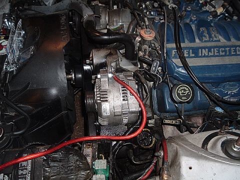 1994 Ford Thunderbird - another view of the new engine ground.