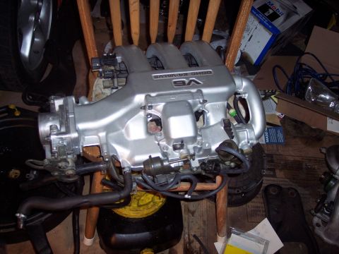1995 Ford Probe - Engine intake manifold with V6 DOHC 24-VALVE labeling.