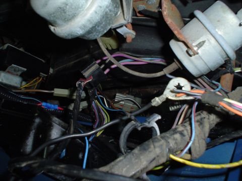 1984 Ford Bronco - A complex vehicle wiring harness is visible, likely part of an interior rebuild or repair.