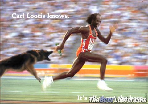 1991 Ford Bronco - A runner and a dog are on a track, with text overlayed on the image.