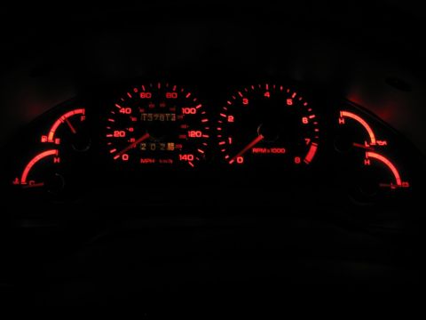 1994 Ford Probe - My custom red gauges