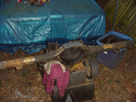 1989 Ford Bronco - Rear axle housing, likely from a Ford truck or SUV, is shown with its differential cover off.