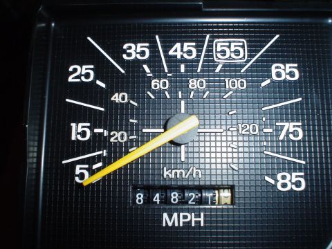 1984 Ford Bronco - The speedometer shows a speed of 25 MPH, with the odometer displaying 84821.3 miles.