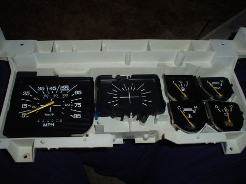 1984 Ford Bronco - Dashboard gauge cluster for a 1984 Ford Bronco, the speedometer and auxiliary gauges.