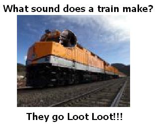 1995 Ford Bronco - A train is pictured on railroad tracks, with text above and below it.