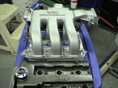 1997 Ford Probe - Close-up of a Ford V6 intake manifold and valve cover assembly.