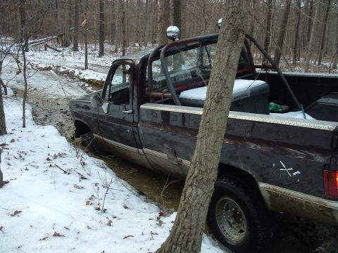1978 Chevrolet C/K Pickup - Dan testing out how deep this is.. his exact words... Im gonna need a tug on this one!!!