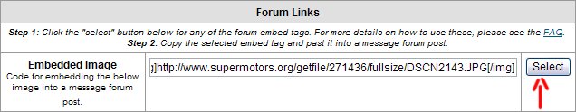 Embedded image code for forum posts