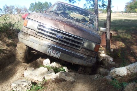 1987 Ford Bronco - This 1987 Ford Bronco navigates a rocky trail during an off-road excursion.