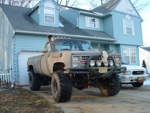 1978 Chevrolet C/K Pickup - Driveway shot - also letting my 40' military strap dry out!!!