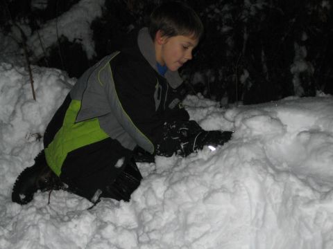 1990 Ford Bronco - A boy plays in the snow at night, with a Supermotors.net watermark visible.