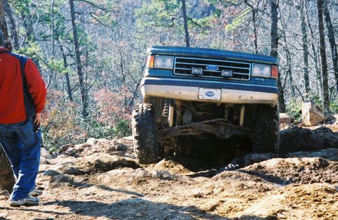 1990 Ford Bronco - Going up.