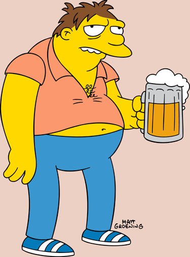 1995 Ford Bronco - A cartoon character is depicted holding a frothy beer mug.