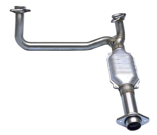 Exhaust pipe assembly with a catalytic converter and flanges