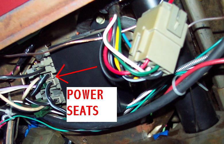 spot in auxillary power block for a passenger power seat power wire