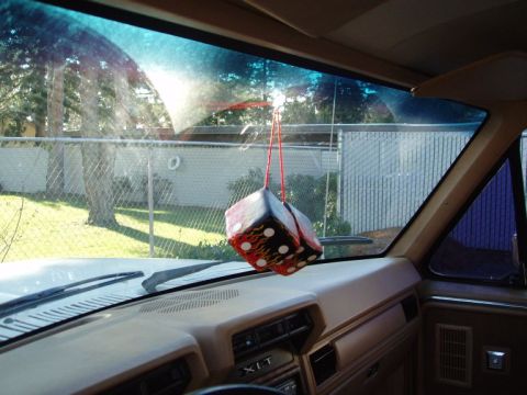 1985 Ford Bronco - after i got the truck home, i noticed the rearview mirror is GONE... i looked everywhere in the truck..and no mirror. So, i imprevised to h…