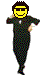 1996 Ford Probe - A pixelated figure dressed in a suit and sunglasses with a smiley face is depicted against a black background.