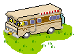 1968 Ford Mustang - This isometric drawing depicts a camper van with a distinctive striped awning and a brown stripe along its side, parked on a grassy area.