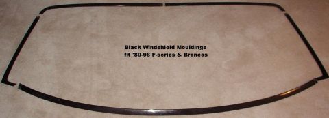 1983 Ford Bronco - SOLD Black Windshield Mouldings Ships as 2.5lb 65x9x2"