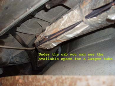 1995 Ford C-350 (Centurion Conversions) - View from under cab w/ stock exhaust.