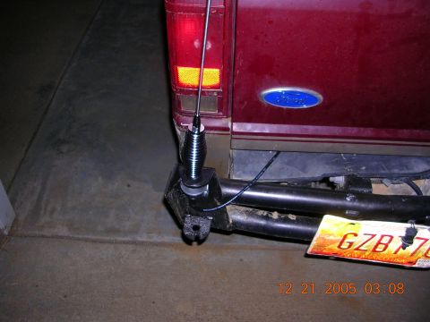 1989 Ford Bronco II - Rear view of a maroon 1989 Ford Bronco II, showing a CB antenna mounted on the bumper.