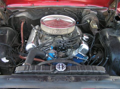 1967 Ford Galaxie - This missing radiator bracket will soon have a fabricated replacement.