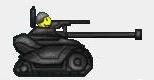 1983 Ford Bronco - A whimsical depiction of a tank, complete with a cheerful driver and weaponry.