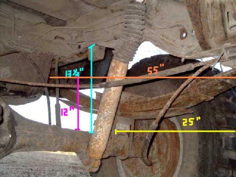 1984 Ford Bronco - rear lift, measurements for future 4-link