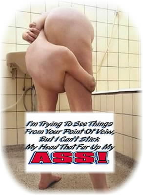 1989 Ford Bronco - A humorous image with text about perspective, set in a bathroom.