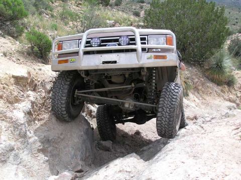 1989 Ford Bronco - This 1989 Ford Bronco is navigating a rocky off-road trail.