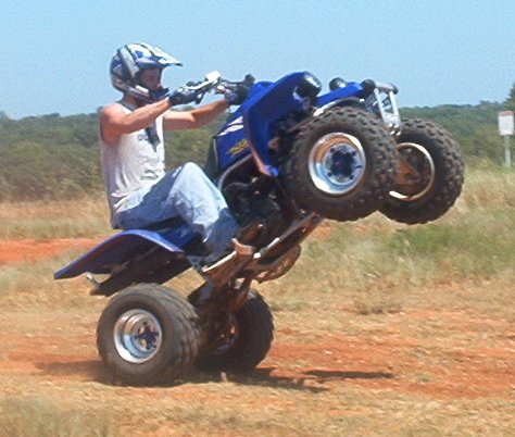 1990 Ford Bronco - Pullin' a wheelie on the banshee at Lake Draper, OK