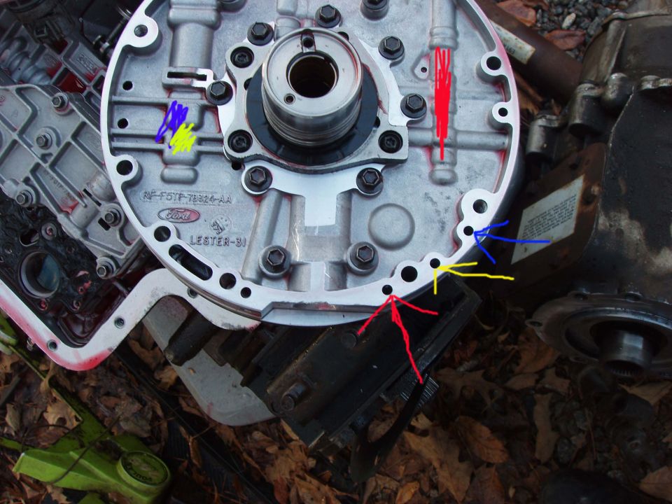 red, blue & yellow correspond to ports on the transmission housing in the previous 2 picutures.